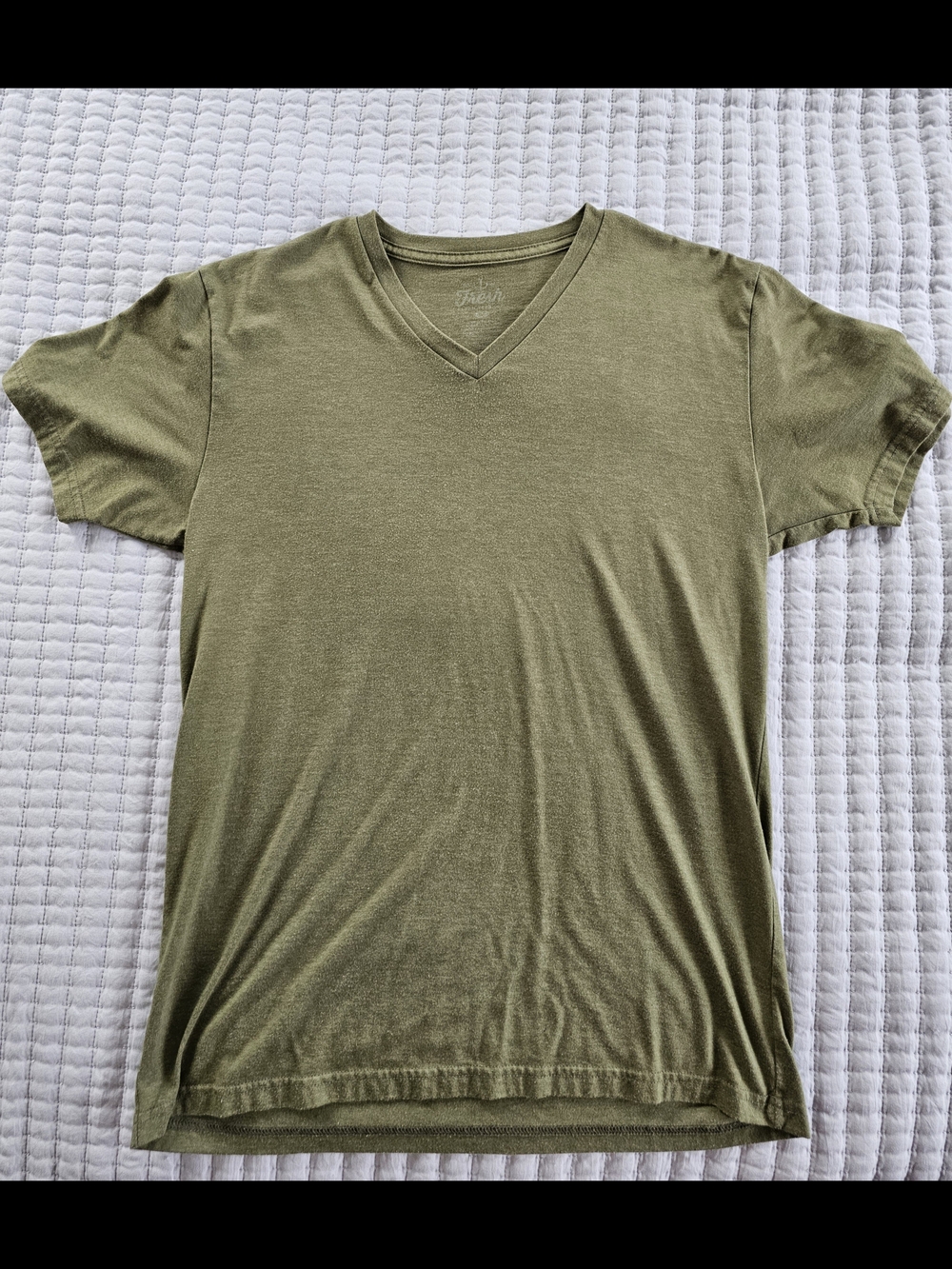 Fresh Clean Tees V-Neck Tee in Olive Green